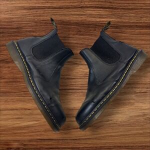 Dr. Martens Navy Leather Boots